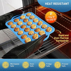 2 Packs 24 Cups Silicone Muffin Pan with Metal Reinforced Frame Mini Size Cupcake Pan Tray Egg Bites Cookie Molds Muffin Tin Tart Pans chocoflan mold Baking Sheet Set Breakfast Sandwiches