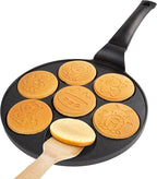 Puppy Friends Mini Pancake Pan- Make 7 Unique Flapjacks- Nonstick Griddle w Long Handle for Breakfast Pup Animal Fun & Easy Cleanup Fun Dog Related Gift for Kids & Adults, Boys Girls, Party Treat