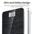 RENPHO Digital Bathroom Scale, Highly Accurate Body Weight Scale with Lighted LED Display, Round Corner Design, 400 lb, Core 1S, Marble