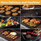 Grill Mats for Outdoor Grill, Dailyart Grill Mats Non Stick Set of 5 BBQ Grill Mat Baking Mats Teflon BBQ Grilling Accessories Reusable,Works on Gas, Charcoal, Electric Grill 15.75 x 13-Inch, Black