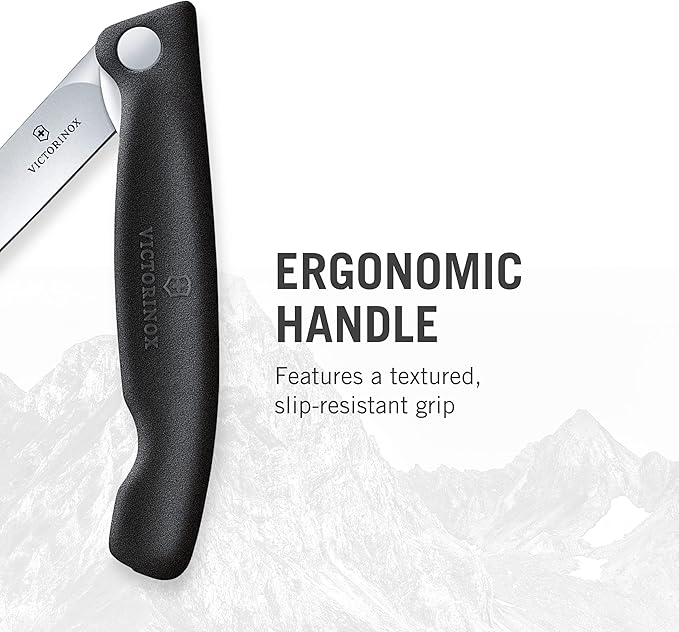 Victorinox Swiss Classic Foldable Paring Knife, Straight Edge Black 4.3 in