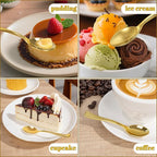 WDF 300PCS Plastic Gold Mini Spoons - 4 Inches Gold Plastic Desserts Spoons, Heavy Duty Disposable Spoons Perfect for Coffee, Cake, Appetizers,Ice Cream,Wedding,Thanksgiving