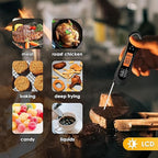 Instant Read Meat Thermometer Digital, Backlight & Calibration Food Thermometer, with Bottle Opener, for Grill and Cooking, Kitchen Gadgets for BBQ, Turkey, Candy, Liquids