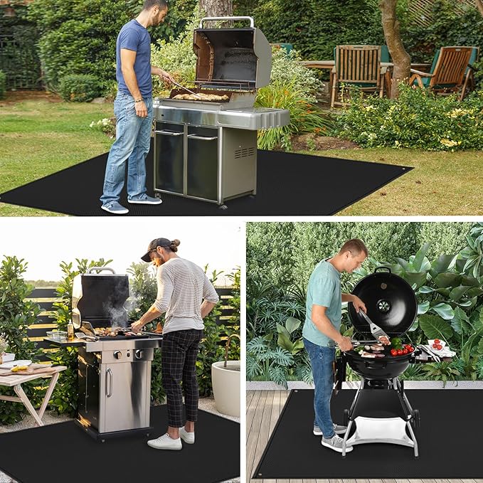 TOHONFOO 80 x 48 in Large Grill Mats for Outdoor Grill - BBQ Grill Mats to Protect The Deck, Patio, Pavers - Easy to Clean Grilling Mats - 1mm
