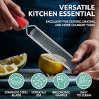 Lemon Zester & Parmesan Cheese Grater - Premium Citrus Zester Graters For kitchen W Stainless Steel, For Chocolate, Garlic, Ginger, Nutmeg, Fruits, Vegetables - Bonus Cleaning Brush & Glove