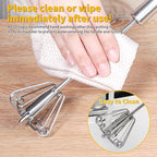 Newness Egg Whisk, [2 Pack] Stainless Steel Blender for Home - Versatile Tool for Egg Beater, Milk Frother, Hand Push Mixer Stirrer - Kitchen Utensil for Blending, Whisking, Beating