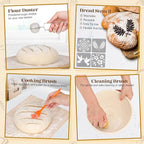 Sourdough Bread Baking Supplies, Sourdough Starter Kit, Bread Proofing Basket, Bread Making Tools Kit, Sour Dough Kit Tools, Sourdough Proofing Basket, Sourdough Kit Gifts for Bakers Women Wife Mom