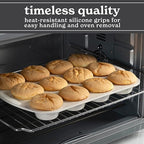 Country Kitchen Nonstick Stackable Bakeware Set - Durable, Easy Release Baking Set, Cream, 14 Pcs