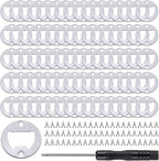 moonoom 80Set DIY Bottle Opener Insert Kits, 80 Rustproof Metal Bottle Opener Inserts + 160 Screws + Screwdriver, Silver 80