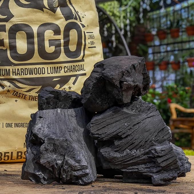 FOGO Super Premium Hardwood Lump Charcoal, Natural, Large Sized Lump Charcoal for Grilling and Smoking, Restaurant Quality, 35 Pound Bag