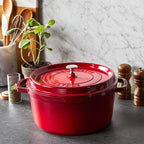 Staub Cast Iron 7-qt Round Cocotte - Cherry, Made in France