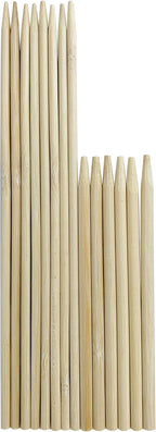 250 Count | KingSeal Natural Bamboo Wood Candy Apple Skewers, Sticks, 5.5 Inch x 6.5mm diameter, Blunt Point for Safety, Retail Pack - 5 Packs of 50 (250 Count)