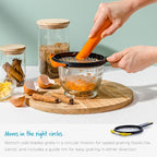 Dreamfarm Ograte Two-Sided Medium Food & Vegetable Speed-Grater with Non-Slip Bowl Hook & Foot - 3mm Medium Grater, Yellow