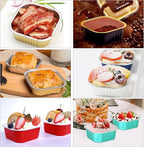 5oz/80pack Mini Cake Tins Cupcake Pan with Lids,LNYZQUS Aluminum Foil Baking Cups,Disposable Ramekins Small Brownie Muffin Pans Mini Cheesecake Containers for Home Bakery-Pink