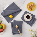 Homaxy 100% Cotton Oversized Waffle Weave Kitchen Dish Towels, Ultra Soft Absorbent Quick Drying Cleaning Towel, 20 x 28 Inches, 6-Pack, Dark Grey