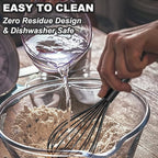 Anaeat Kitchen Whisk Set of 5, Perfect for Non-Stick Cookware, Egg Beater Milk Blender for Whisking, Cooking, Baking - 5"+7" Mini Wire Whisk and 8.5''+10.5''+12'' Silicone Balloon Whisks (Black)