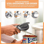 Bellemain Stainless Steel Can Opener – Manual Can Opener For seniors - Ergonomic Smooth edge Can Opener Hand Held Heavy Duty – Easy to use can opener safe cut