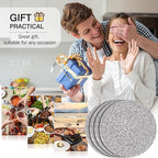 ME.FAN 7 Inch Trivets/Potholders 4 Set Cotton Thread Weave Trivets for Pots and Pans - Large Coasters/Hot Pads to Protect Desktop & Countertop - Mix Deep Coffee