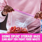 Ziploc Gallon Food Storage Bags, Stay Open Design with Stand-Up Bottom, Easy to Fill, 81 Count (Packaging May Vary)
