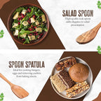 INTAJ Wooden Spoon Set for Cooking & Serving – 6-Piece Eco-Friendly Kitchen Utensils – Handmade Acacia Wood Spoons for Serving, Gifting & Daily Use – Non-Toxic, Sustainable Cookware Essentials