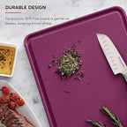 KitchenAid Classic Plastic Cutting Board with Perimeter Trench and Non Slip Edges, Dishwasher Safe, 12 x 18 inch, Beetroot