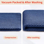 Homaxy 100% Cotton Waffle Weave Kitchen Dish Cloths, Ultra Soft Absorbent Quick Drying Dish Towels, 12 x 12 Inches, 6-Pack, Navy Blue