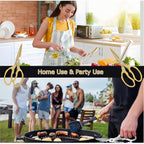 Japanese Gold Kitchen Scissors, Heavy Duty Stainless Steel, Multipurpose Cooking Shears, Dishwasher Safe