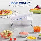 Geedel Vegetable Cutter, Onion Cutter Pro Food Chopper, Kitchen Vegetable Slicer Dicer Cutter Grater, Veggie Chopper with container for Salad Onion Potato Carrot (4 in 1, Blue)