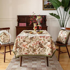 ISAENNE Designer Bohemian Linen Long Tablecloth Rectangle,Colorful Floral Pattern Table Cloth,Wrinkle Resistant Decorative Tablecloths for Dining Thanksgiving Kitchen Party,63"*102"-Grace A