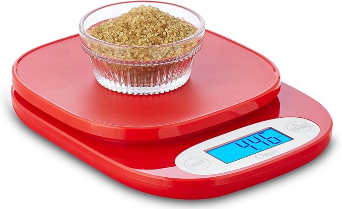 Ozeri ZK24 Garden and Kitchen Scale, with 0.5 g (0.01 oz) Precision Weighing Technology, Red (Pack of 3)