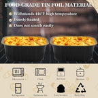 Foil Baking Cups, 30pcs 10oz Mini Cake Pans With Lids Cake Cups Aluminum Pans Disposable Ramekins With Lids Mini Cake Pans, Black Gold, HG01AP300BKX30