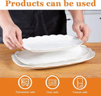 Kassel Ceramic Serving Platter Set | 16”/14”/12” Oval Serving Trays for Entertaining at Parties and Weddings | Oven Safe XL Serving Trays for Tacos, Steak, and Cake