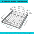Pull Out Cabinet Organizer 17" W X 17" D, Slide Out Drawers For Kitchen Organizers and Storage, Pull Out Drawers For Cabinets Capacity Heavy Duty Caddy, Cabinet Shelves Chrome-Plated, Bathroom Pantry
