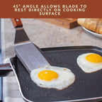 Bellemain Stainless Steel Spatula | Heavy Duty Turner with Beveled Edges & Hardwood Handle | Large Metal spatula for Cast Iron Skillet, Flat Top Grill | Griddle Scraper | Hamburger