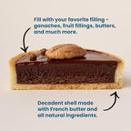 Cambie Sweet Round Mini Tart Shells, 1.38" Diameter, French Style Tart Shells with White Chocolate Coating (Pack of 96)
