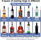 96-Pack Stainless Steel Pour Spouts for Liquor Bottles Oil Vinegar and Wine,Liquor Bottle Pourers with Rubber Dust Caps,Bar accessories,Pourers for Bartending