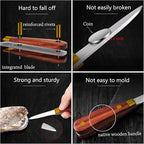 SPEENSUN Oyster Shucking Knife - Not Easy to Break and Bend, More Secure with Gloves (2 Knife and 1 Glove L) - Best Oyster Shucking Set
