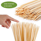 60 PCS Bamboo Marshmallow Roasting Sticks, SMores Skewers for Fire Pit, Extra Long 30 Inch Heavy Duty 5mm Thick Wooden SMores Sticks for Open Fire Pits Roaster Barbecue Hot Dog Camping Kebab Sausage
