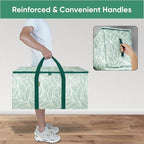BALEINE 2-Pack Oversized Moving Bags with Reinforced Handles, Heavy-Duty Storage Tote for Clothes, Moving Supplies (Antique Folidage, 2-Pack)