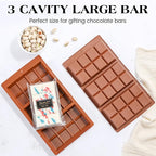 2 Pcs Chocolate Bar Mold Deep Dubai 0.85 Inch Stuffed Large Chocolate Molds Silicone Break Apart Thick Silicone Molds for Candy Bar, With 100 Pcs Wrappers and 1 Pc Scrapers Set (8 Snap）