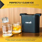 2.4" Patterned Clear Ice Cube Maker – Premium Textured Square Ice Mold with Hard Shell Case & Bonus Freezer Bag – Crystal Clear Ice with Lattice Detail for Whiskey & Cocktails