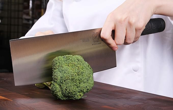 Mercer Culinary Asian Collection Chinese Chef's Knife with Santoprene Handle