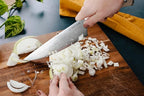 DURA LIVING 3-Piece Kitchen Knife Set – Ultra-Sharp German Stainless Steel, 8” Chef, 5” Utility, and 3.5” Paring Knives with Ergonomic Handles, Multipurpose Kitchen Knife Set, Clear