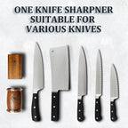 Rolling Knife Sharpener Wooden Kit - Roller Wheel Sharpener with Magnetic Holder | 400 Grit Diamond & 1000 Ceramic Disks Sharpeners | 15 & 20 Angle for Special & Standard Kitchen Knives