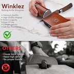 Rolling Knife Sharpener with Diamond and Ceramic Discs, Adjustable Kitchen Knife Sharpenier with 10°, 12°, 17° & 25° Magnetic Angles, Strong and Durable Knife Sharpener (Brown)
