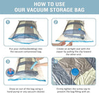8 Pack Vacuum Storage Bags, Space Saver Bags (2 Jumbo/2 Large/2 Medium/2 Small) Compression Storage Bags for Comforters and Blankets, Vacuum Sealer Bags for Clothes Storage, Hand Pump Included