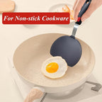 Silicone Spatula Turner, Wide Pancake Spatulas for Nonstick Cookware Pan, Heat Resistant 600°F, Thin Flexible Cooking Spatula for Kitchen Use, Flipper for Omelette Egg Fish, Dishwasher Safe, Black