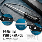 Cutluxe Honing Rod, Knife Sharpener Rod – 10" Honing Steel – Ergonomic Handle Design – Artisan Series