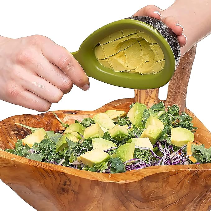 Avocado 3 Piece Set Avocado Slicer, Avocado Slicer, Avocado Storage Container, Dishwasher Safe, Contains All Tools For Avocado (Avocado Slicer+Saver+Cutter)