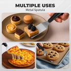 2Pcs Stainless Steel Spatula Set,Mini Serving Spatula for Kitchen Use,Metal Spatula for Cooking with Heat Resistant Handle,Metal Spatulas for kitchen use for Pancakes、Lasagna、Brownies、Cake and Cookie